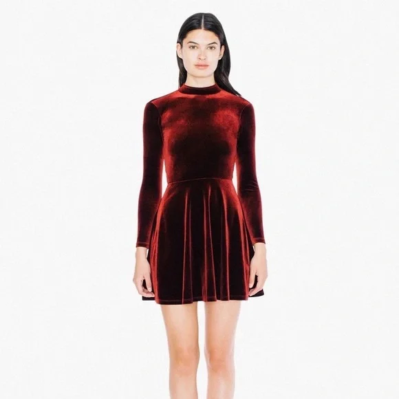 American Apparel | Dresses | American Apparel Red Velvet Open Back Mini  Dress Xs | Poshmark